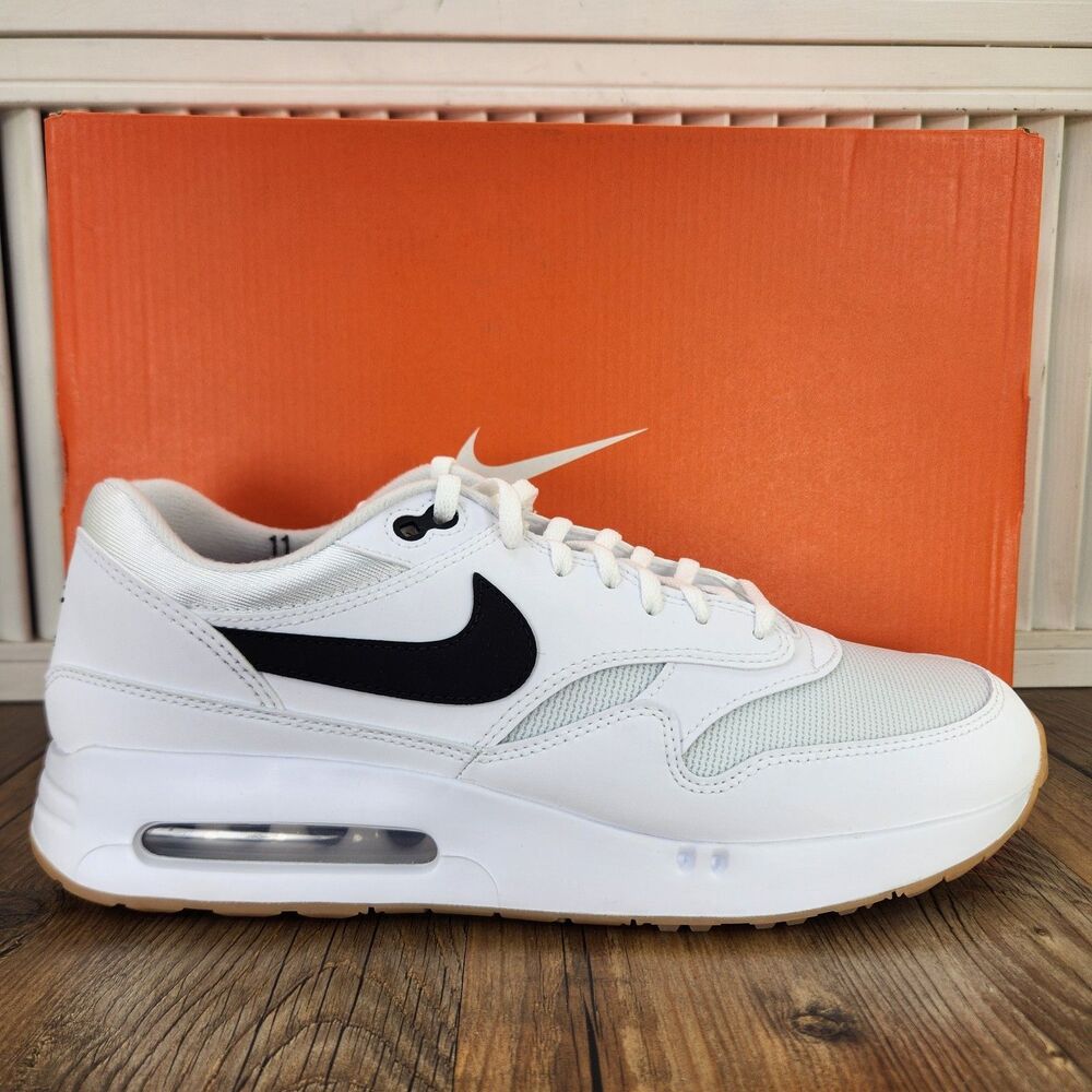 Nike Air Max 1 '86 OG Golf Shoes Mens Sz 11 White Black Gum Spikeless FN0697-100